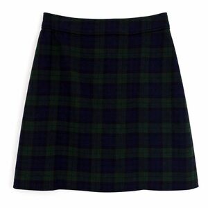 J.Crew Black Watch Plaid Wool Blend Skirt Size 4 Academia Blair Waldorf Preppy